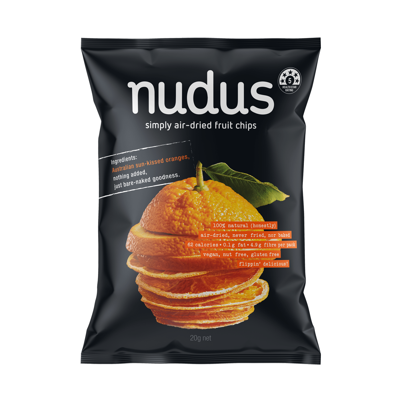 orange fruit chips - 12 bags ($2.75 / 20g bag)