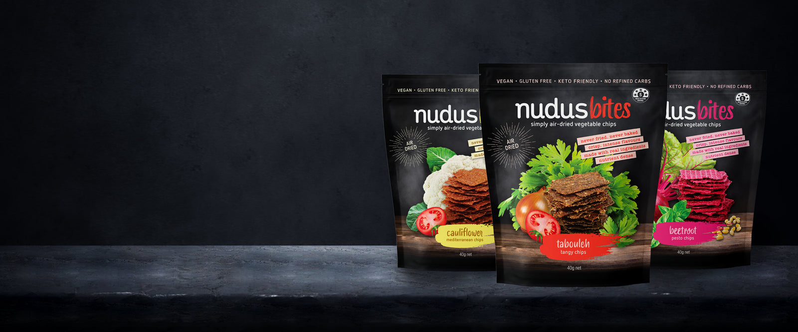 <span>Nudus bites</span>Air Dried Salad Chips.