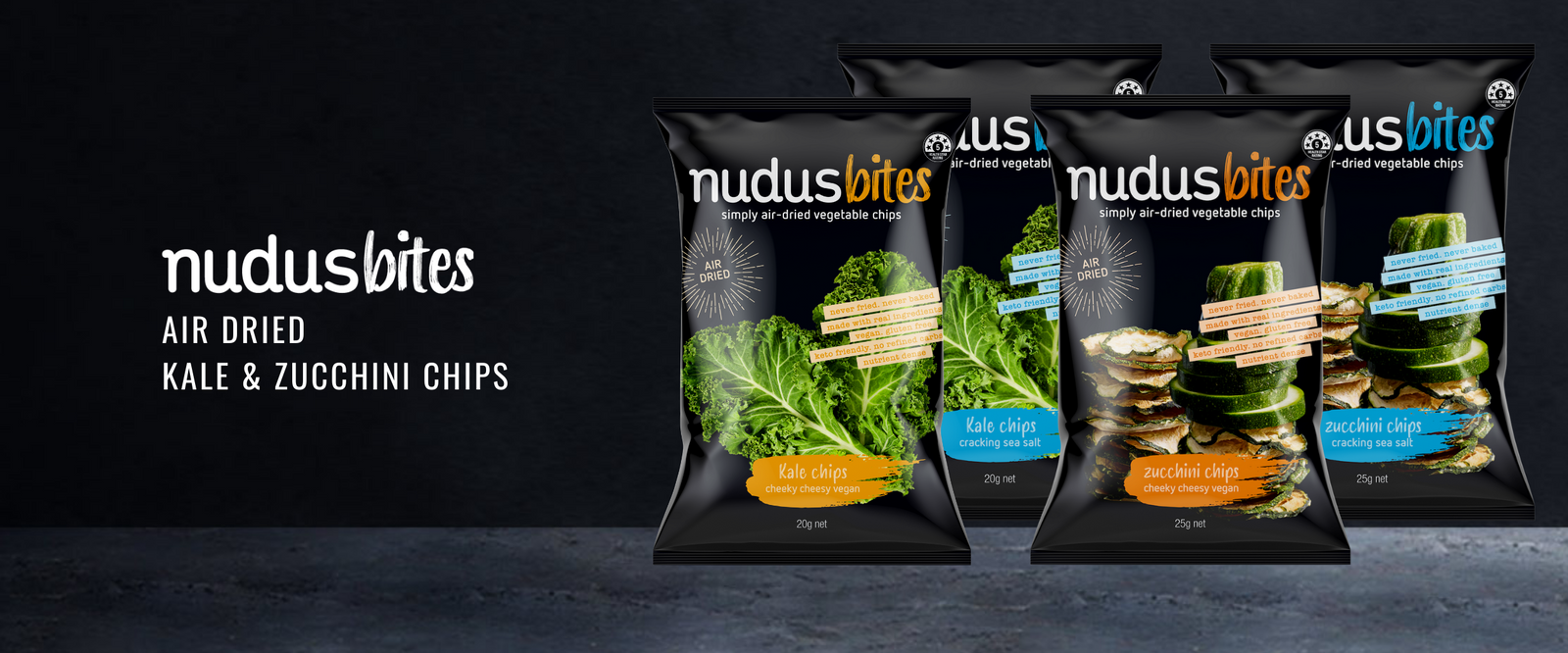 Nudus bites Air Dried Kale & Zucchini Chips