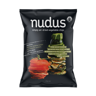 zucchini & tomato vegetable chips - 12 bags ($2.75 / 20g bag)
