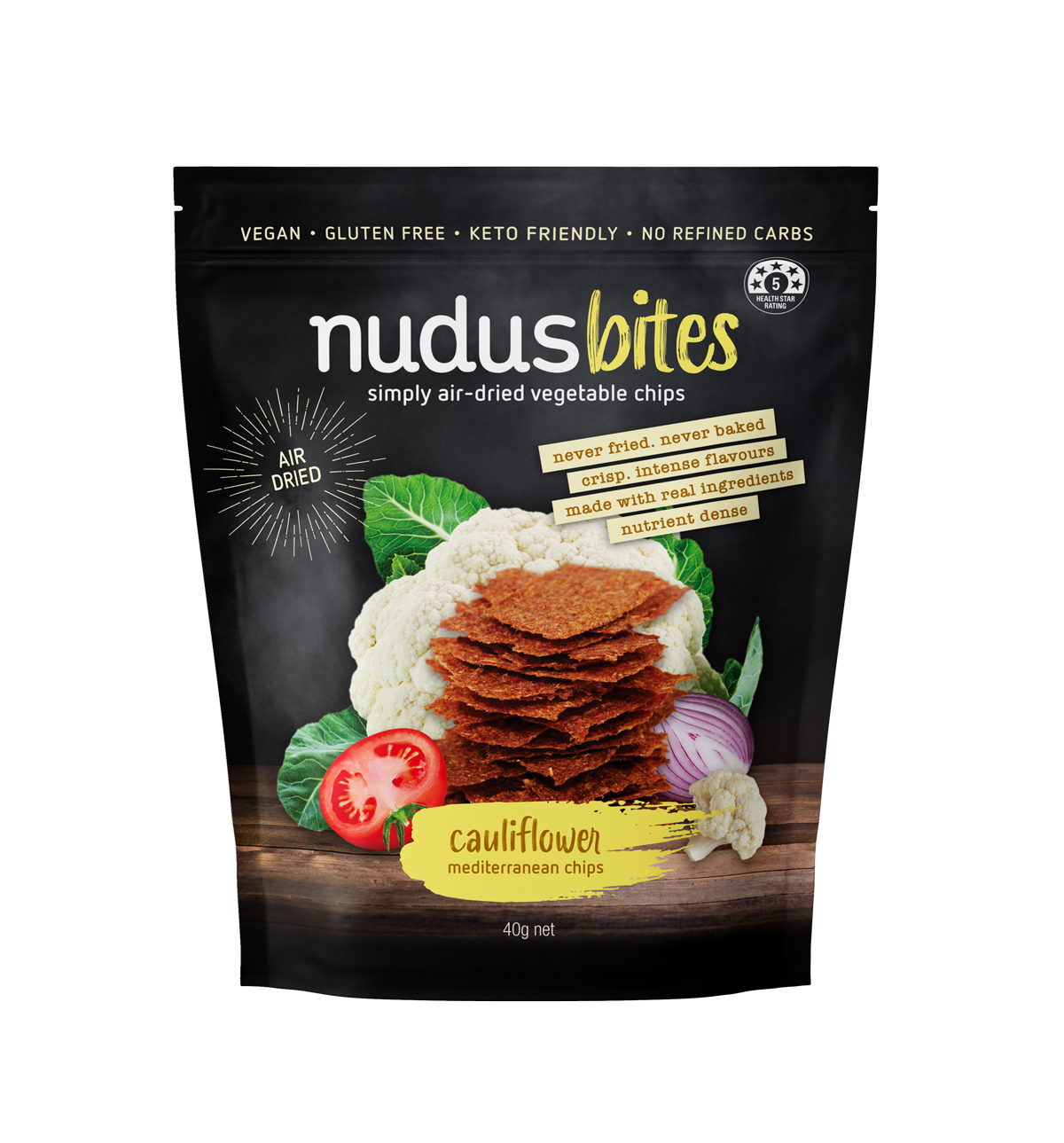 Cauliflower Mediterranean Chips - 9 Packs ($4.89 / 40g Pack)